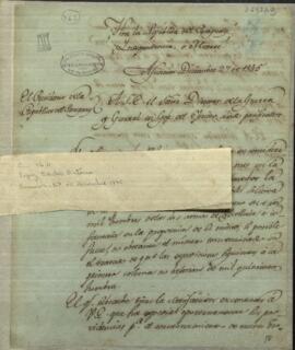 Oficio de Carlos Antonio López, Presidente del Paraguay, a José María Paz, Director de la Guerra contra Rosas, acusando el recibimiento de una nota relativa a las fuerzas armadas de Paraguay.