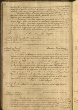 Oficio de José Falcón, Ministro de Relaciones Exteriores del Paraguay a Pedro Martinez, Cónsul de Argentina.