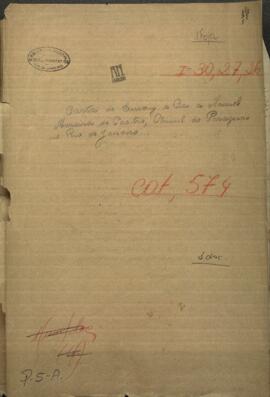 Carta de Emery y cía. A Manuel Moreira de Castro, Cónsul de Paraguay en Rio de Janeiro.