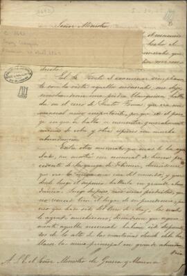 Carta de Gaspar López a Venancio López, Ministro de Guerra y Marina de Paraguay.