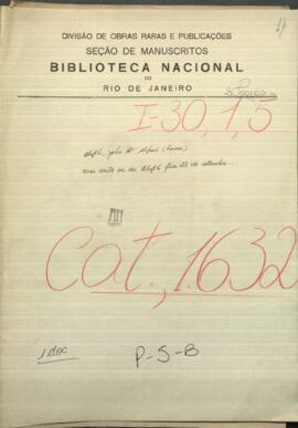 Una carta de Mr. Blyth fecha 23 de setiembre, dirigida al General Francisco Solano López.