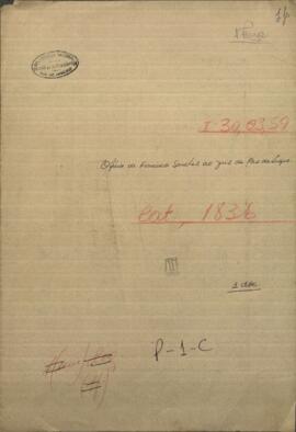 Oficio del Ministro de Gobierno del Paraguay, Francisco Sanchez, al Juez de paz de Luque.