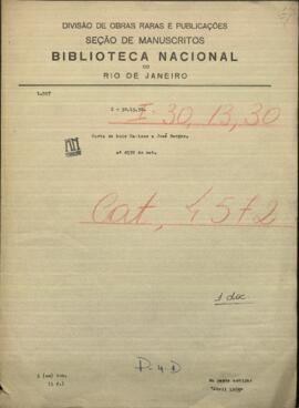 Carta de Luis Caminos, Ministro de Hacienda de Paraguay a Jose Berges, Mtro. de Relaciones Exteriores de Paraguay.