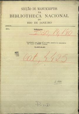 Inventario de los bienes pertenecientes al subteniente de Marina Felipe Morales.