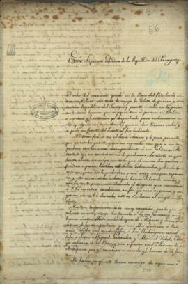 Carta de Manuel Peña al presidente de Paraguay, Carlos Antonio López, avisando estar aguardando las notas y documentos del gobierno argentino para partir.