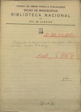 Oficio dirigido por una persona no identificada al Pdte. de Paraguay, Francisco Solano López.