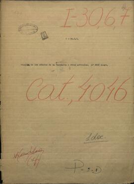 Minuta de los efectos de la Comisaria y otros artículos que fueron llevados por la escuadra combinada brasilero-argentina.