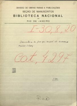 Documentos relativos a la finca que compró el Presidente de la República, ciudadano Francisco Solano López.