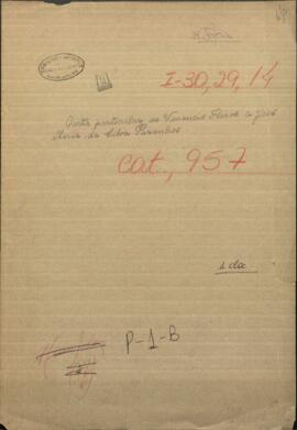 Carta particular de Venancio Flores, presidente de Uruguay, a José María da Silva Paranhos, Ministro de la Marina del Brasil.