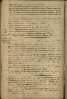 Nota de Gumesindo Benítez, Ministrro interino de Relaciones Exteriores de Paraguay a Charles A. Washburn.