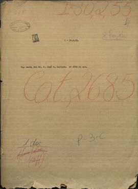 Una carta del Señor Don Jose R. Caminos, dirigido a Jose Berges, Ministro de Relaciones Exteriores de Paraguay.