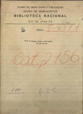 Carta de Antonio Crespo. a José Berges, Ministro de Relaciones Exteriores del Paraguay.