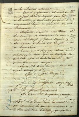 Carta de Jose Berges, Ministro de Relaciones Exteriores de Paraguay, a Felix Egusquiza, Agente Comercial de Paraguay en Buenos Aires.