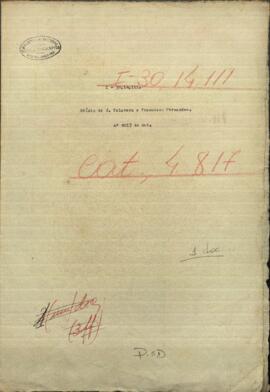 Oficio de José Talavera al Encargado del Ministerio de Guerra y Marina.