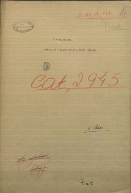 Nota de Venancio López, Ministro de Guerra y Marina de Paraguay, dirigida al Ing. inglés Henry Nichols.