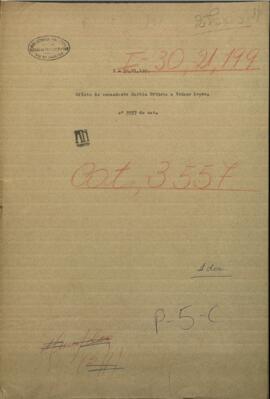 Oficio del Comandante Martin Urbieta, de las Fuerzas paraguayas en Villa Miranda a Francisco S. Lopez.