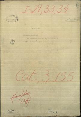 Dos comunicaciones del Señor Brizuela dirigidos a Jose Berges, Ministro de Relaciones Exteriores de Paraguay, sobre la invasión del Uruguay.