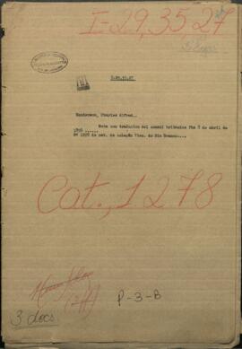 Nota con traducción del Cónsul británico, fecha 8 de abril de 1858.