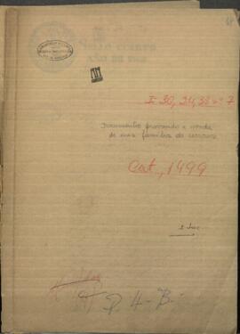 Documento probando la venta de una familia de esclavos, siendo los dos hijos son libertos, de propiedad de Fulgencio Pereyra.