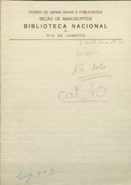 Correspondencia de José de Isasi, Comandante del Fuerte Borbón, dirigida a Joaquín de Alós...