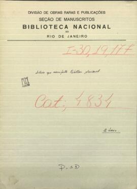 Estado que manifiesta Pabellón Nacional, armamentos, municiones, mensajes e instrumentales existentes en esta Comandancia.