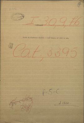 Carta de Sinforoso Cáceres, miembro de la Junta Gubernativa de Corrientes dirigida a Jose Berges, Ministro de R. E. de Paraguay.