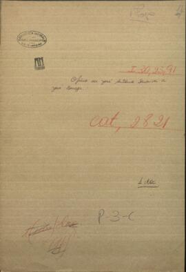 Oficio del Consejero Jose Antonio Saraiva, al Minsitro de Relaciones Exteriores de Paraguay, Jose Berges.