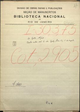 Cuatro notas del Sr. du Graty, al Ministro de Relaciones Exteriores de Paraguay, Jose Berges.