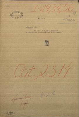 Dos cartas de Don Felix Egusquiza, dirigidas a Jose Berges, Ministro de Relaciones Exteriores de Paraguay.