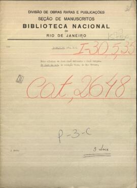 Dos oficios de Juan Jose Brizuela a Jose Berges, Ministro de Relaciones Exteriores de Paraguay.