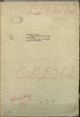 Carta de Pedro Fernandez a A. Blyth comunicando las dudas existentes en referencia al embarque de Benigno López.