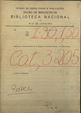 Legajo de Correspondencias de la Legación de los Estados Unidos, dirigida a Jose Berges, Ministro de Paraguay.