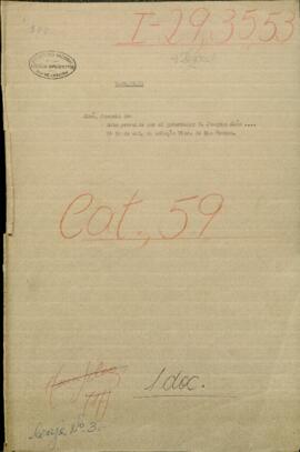 Acto proveído por el gobernador Don Joaquín de Alós, sobre la pretensión de la ciudad de Corrientes...