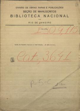 Carta de Candido Bareiro, agente comercial de Paraguay en París, a Jose Berges.