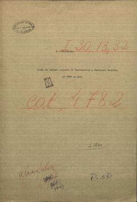 Carta de Antonio de Vasconcellos, Vice Cónsul de Portugal en Paraguay a Gumesindo Benítez.