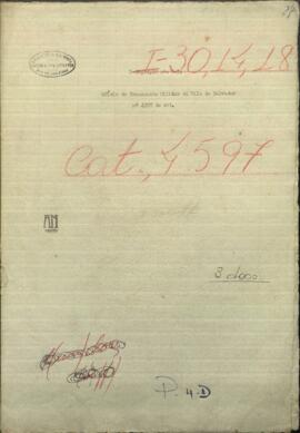 Oficio del militar de Villa del Salvador al Sargento del Ministerio de Guerra y Marina de Paraguay.