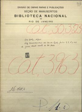 Diez comunicaciones del Señor Du Graty, dirigidos a José Berges, Mtro. de Relaciones Exteriores de Paraguay.