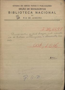 Dos cartas de José Berges sub-secretario y después secretario del Estado de Paraguay a Mandeville, Carlisle.