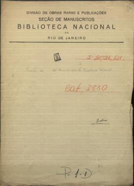 Carta para el Comandante Deodoro Maciel, refiriéndose al Comando de las Fuerzas de Caacati.