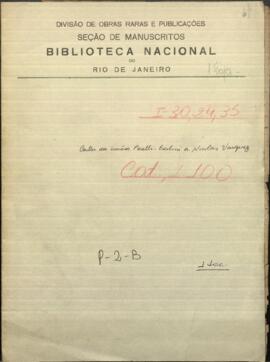 Cartas de los hermanos Perelli – Ercolini, de nacionalidad italiana a Nicolás Vásquez, ministro de relaciones exteriores del Paraguay.