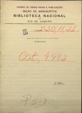 Oficio del General Martin Mc Mahon, Ministro americano en Paraguay a Luis Caminos.