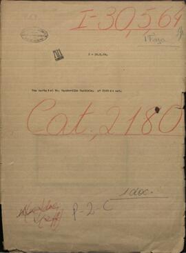 Una carta del Sr. Mandeville Carlisle, dirigida a Jose Berges, Ministro de Relaciones Exteriores de Paraguay.