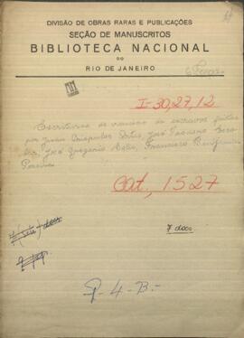 Escrituras de venta de esclavos hechas por Juan Crispulos Ortis, José Teodoro Escobar, José Gregorio Solis, Francisco Benkamin Pereira.