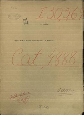 Oficio de E. F. Parsons, Comandante de la cañonera inglesa Bescon al Coronel, Luis Caminos.