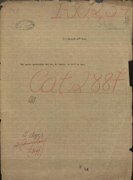 Una carta particular del Señor du Graty, dirigida al Ministro de Relaciones Exteriores de Paraguay.