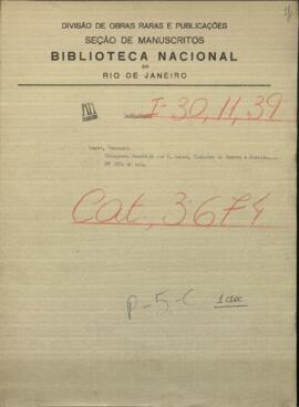 Telegrama recibido por Venancio López, Mtro. de Guerra y Marina de Paraguay, de dos Oficiales de la linea telegráfica.