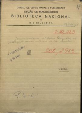 Comunicaciones del Señor Juan Jose Brizuela, dando noticias sobre el Estado Oriental.