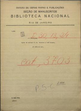 Carta de Alfonso F. La Marmora, Pdte. de Consejo de Ministro de Relaciones Exteriores de Italia, a Jose Berges.