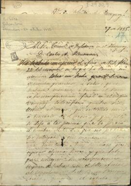 Oficio del Ministro de Relaciones Exteriores del Paraguay, José Falcón, presentando informaciones al Cónsul Charles A. Henderson.