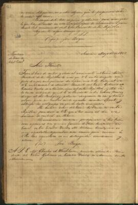 Oficio de José Berges Ministro de Relaciones Exteriores del Paraguay a Charles Alfred Washburn, Ministro Residente de los EE.UU.